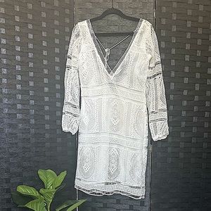 White crochet style dress